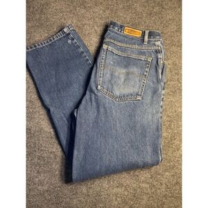 Columbia Jeans Mens 32 Blue Denim Faded Medium Wash Straight‎ Leg Double Stitch